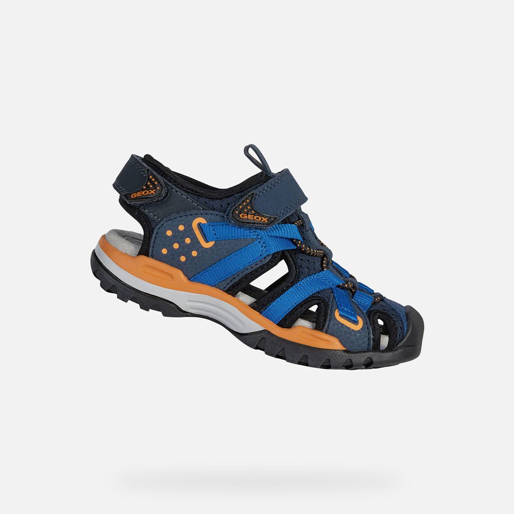 Sandales Geox Borealis - Bleu Marine/Orange - Garcon 053291-EOM